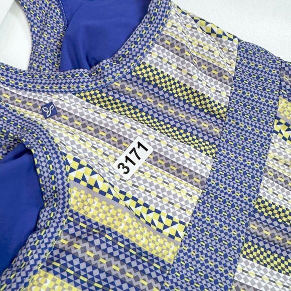 Prana Maxi Dress Womens Medium Blue Yellow Racerback Activewear flowy - Picture 9 of 9